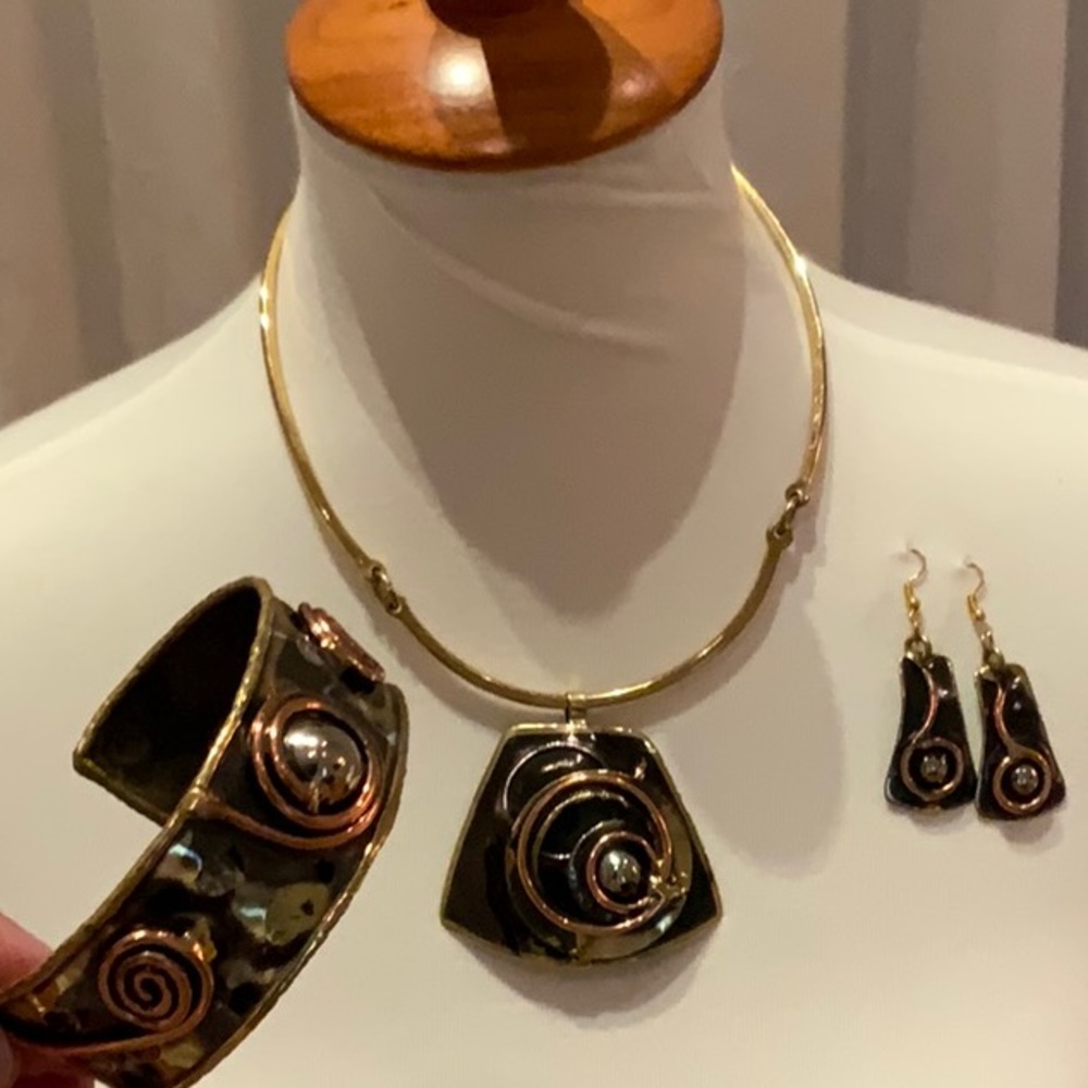 3 piece set- earrings, necklace and bracelet